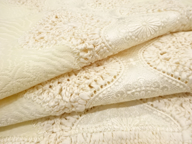  切りビロード　リボンレースショール